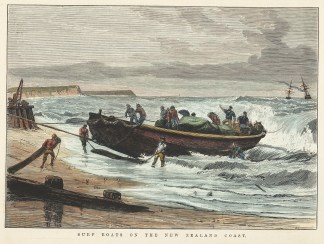 Surf Boats on the New Zealand Coast. NEW ZEALAND