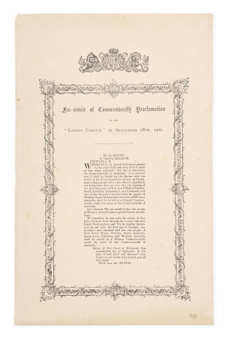 fac-simile of commonwealth proclamation in the “london gazette” of september 18th, 1900. sic Acquisitions Maps & Prints