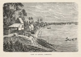 View in Khong, Cambodia. Vietnam, Laos, Cambodia