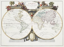 Mappe Monde ou Description du Globe Terrestre assujettie aux Observations Astronomiques Par le Sr. Janvier Geographe